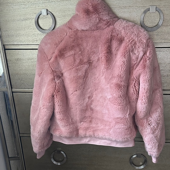 Blank NYC Faux Fur Cropped Bomber Jacket w/ Faux Leather Buckle Details - Picture 3 of 11